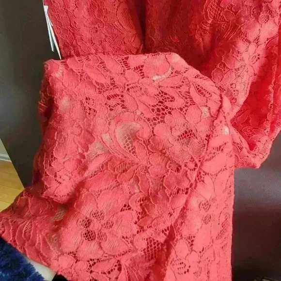 BRAND NEW J CREW Lined Coral Lace Women's Dress Size 4 Sleeveless Cocktail - Picture 7 of 11